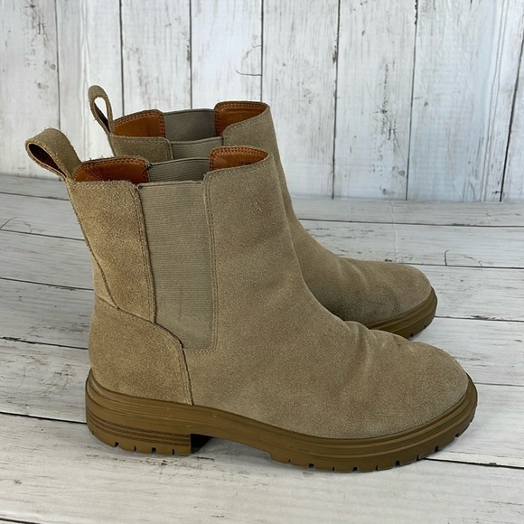 Lucky Brand Suede Chunky Lug Sole Chelsea Boot - Picture 2 of 10